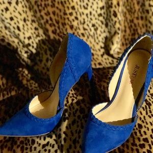 Just Fab Monika D’orsey Faux Suede Blue Pump